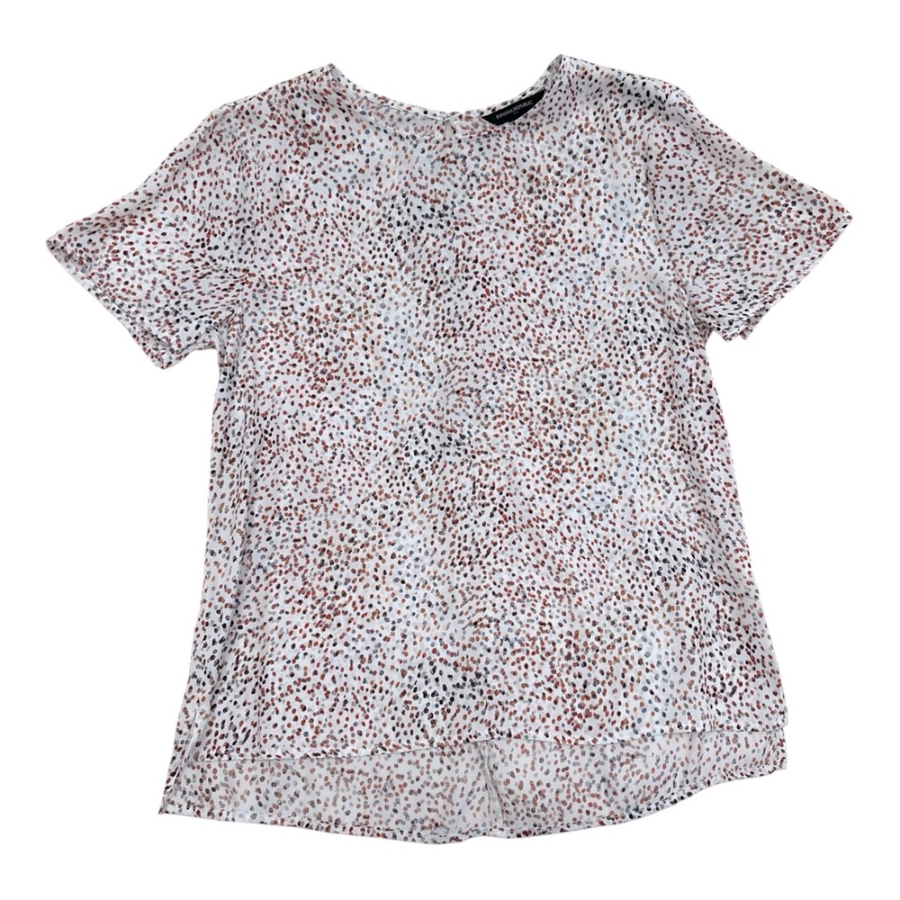 Banana Republic White Multicolor Spotted Blouse- Size Medium